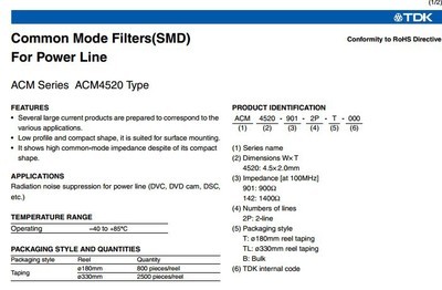【ACM4520-142-2P TDK共模电感 原装现货】ACM4520-142-2P TDK共模电感 原装现货批发 - 中国供应商